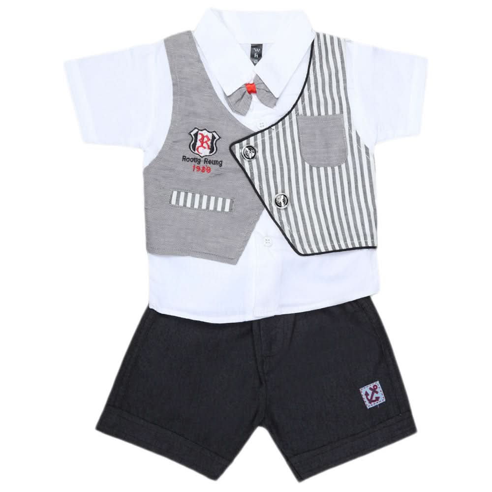 Newborn Boys Suits 2Pcs - Grey, Kids, NB Boys Sets And Suits, Chase Value, Chase Value