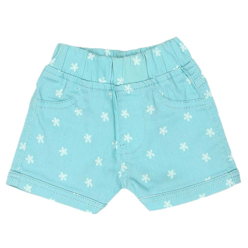 Newborn Girls Shorts (G-24) - Cyan - test-store-for-chase-value