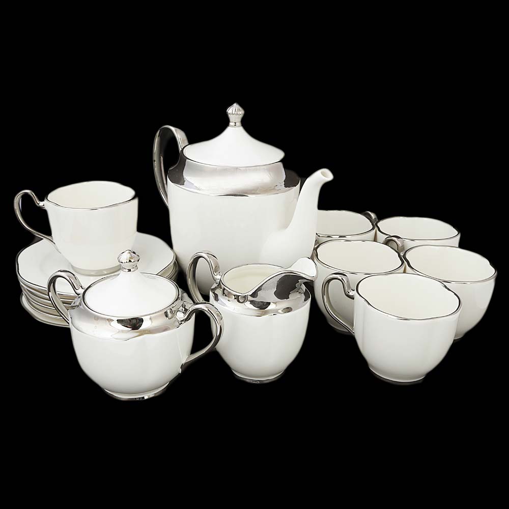 Royal Tea Set 17 Pcs - Silver – Chase Value