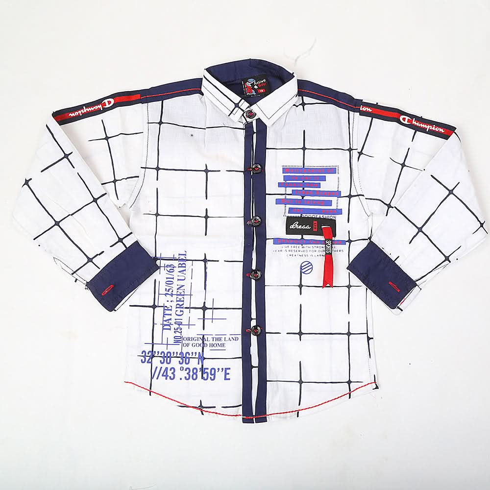 Boys Casual Shirt Full Sleeves - White, Kids, Boys Shirts, Chase Value, Chase Value