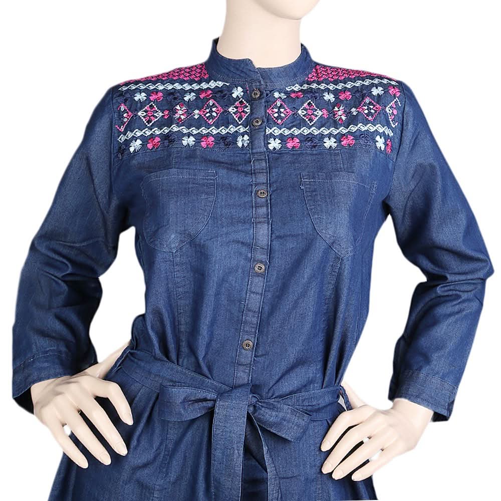 Women's Denim Kurti - Blue, Women, Ready Kurtis, Chase Value, Chase Value