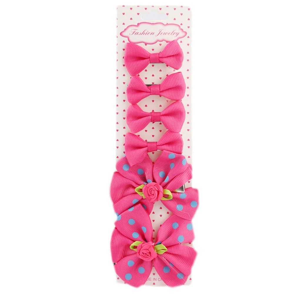 Girls Hair Pins 6 Pcs - Pink, Kids, Hair Accessories, Chase Value, Chase Value