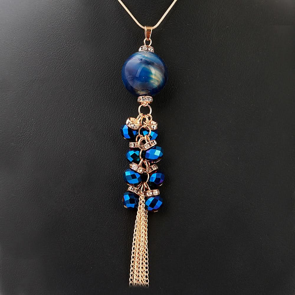 Women's Beads Long Mala - Navy Blue, Women, Chains & Lockets, Chase Value, Chase Value