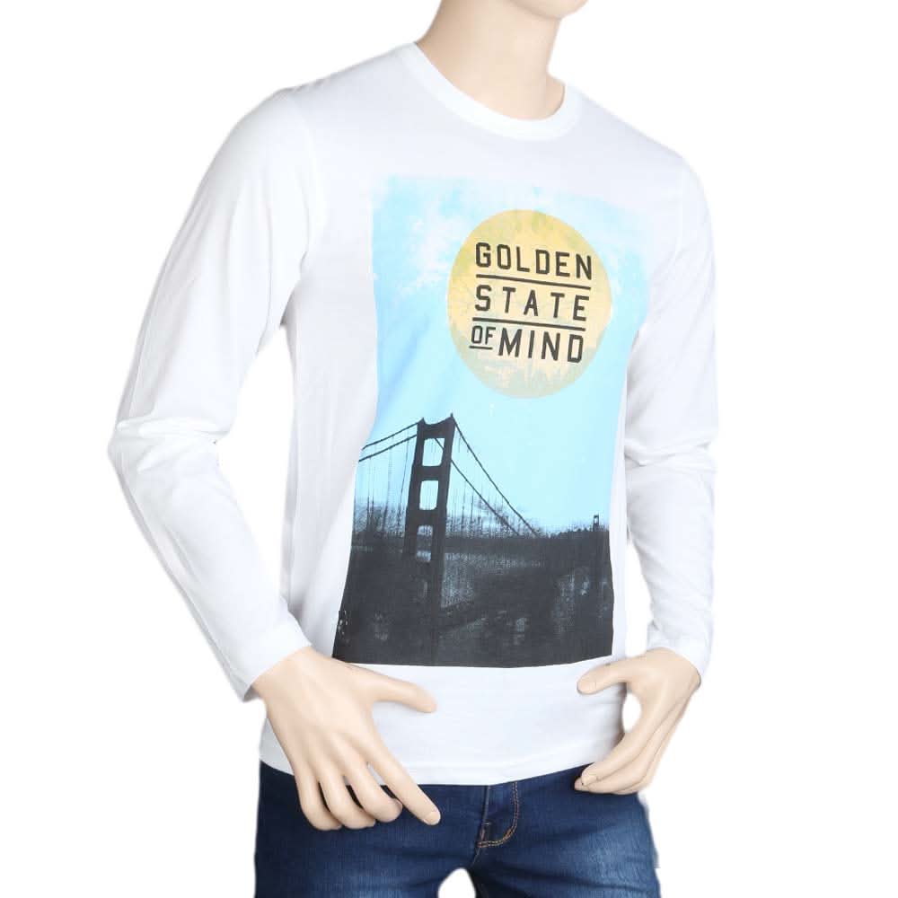 Men's Full Sleeves T Shirt - White, Men, T-Shirts And Polos, Chase Value, Chase Value