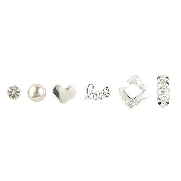 Girl's Fancy Ear Tops - Silver - test-store-for-chase-value