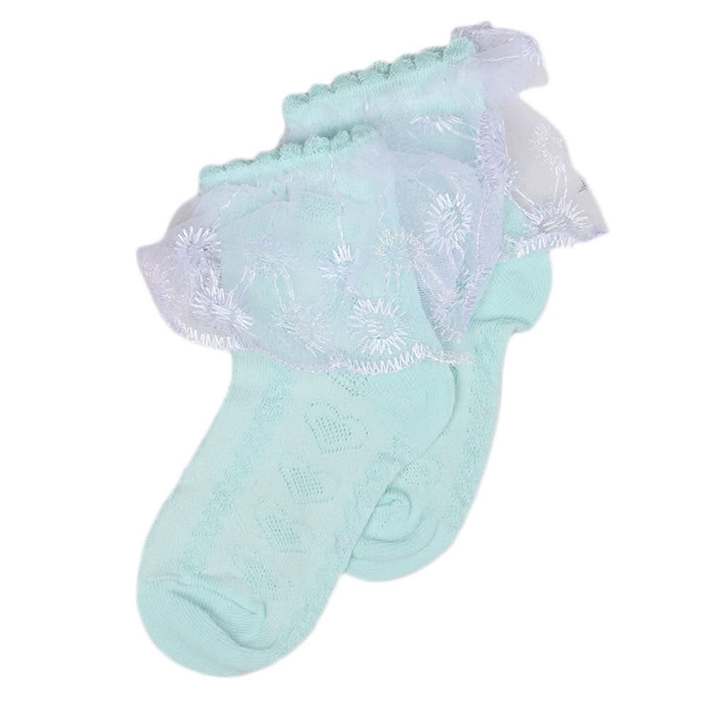 Girls Frill Socks - Cyan, Kids, Girls Socks, Chase Value, Chase Value