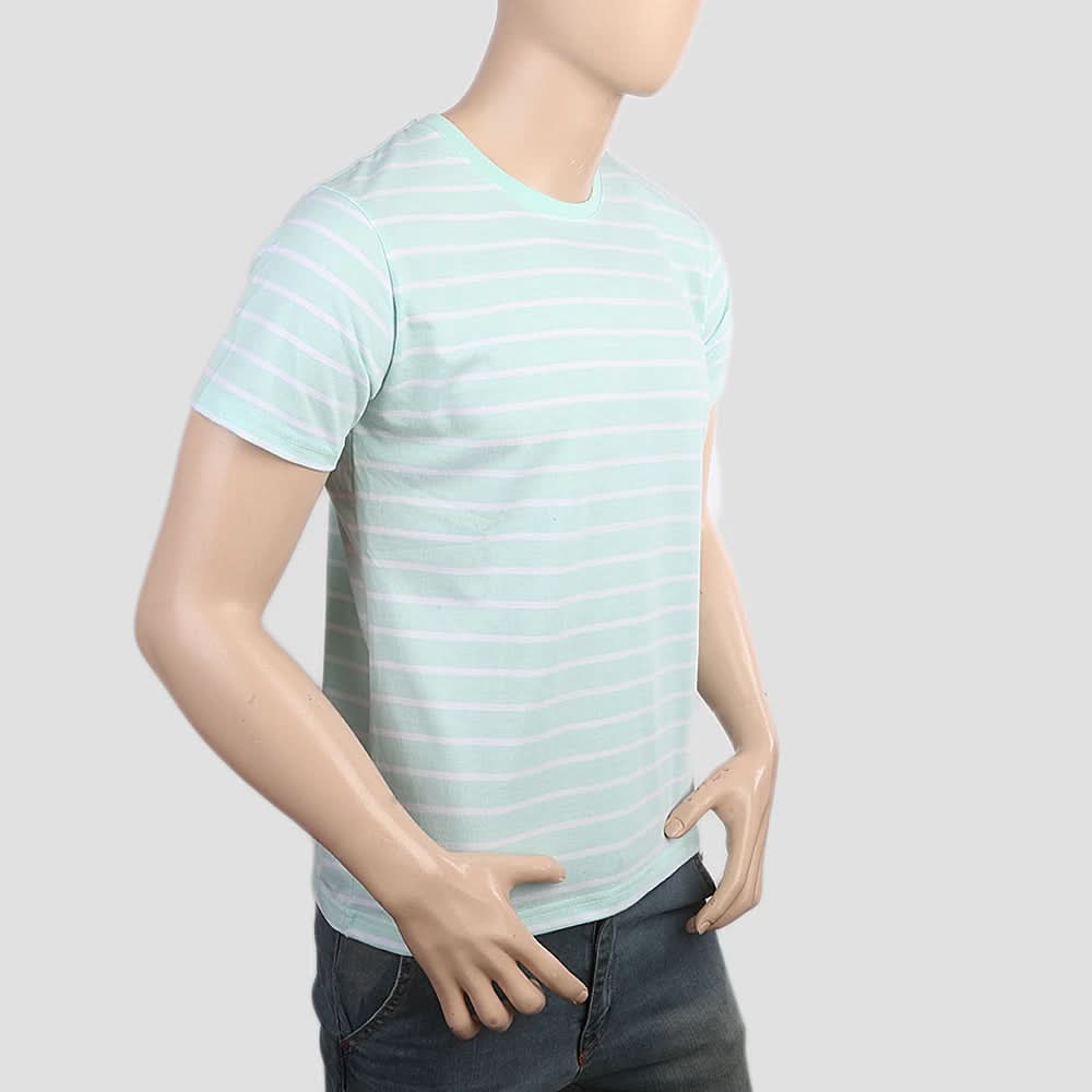 Men's Round Neck T-Shirt - Cyan, Men, T-Shirts And Polos, Chase Value, Chase Value