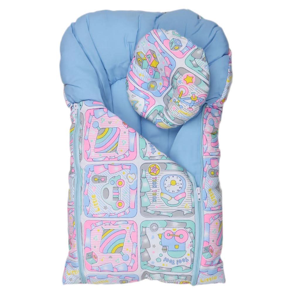 Newborn Sleeping Bag With Pillow - White - Blue, Kids, Sleeping Bags, Chase Value, Chase Value