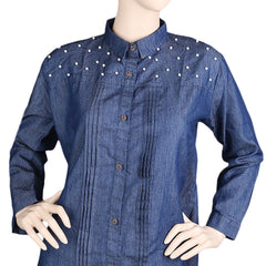 Women's Denim Kurti - Blue, Women's Fashion, Chase Value, Chase Value