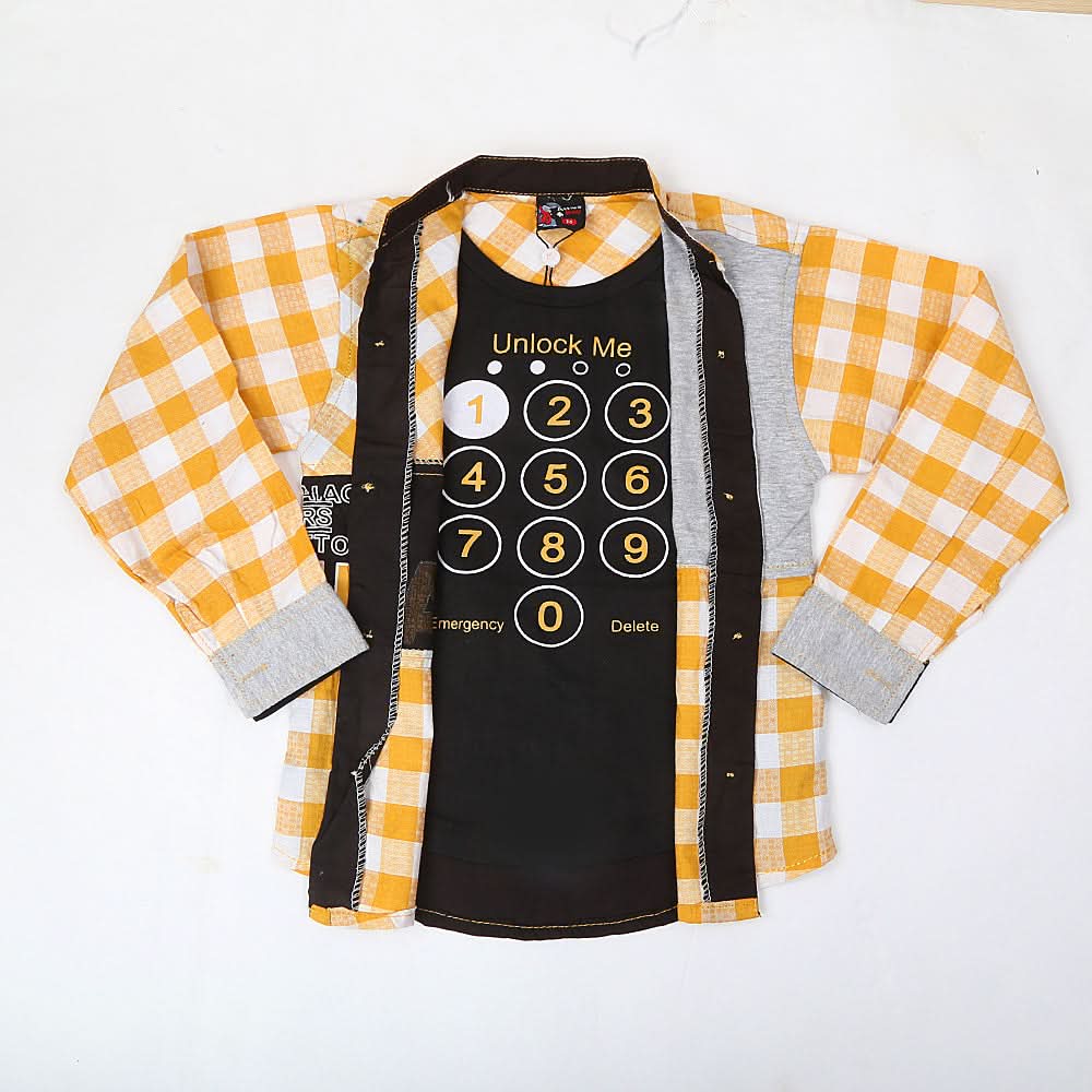 Boys Casual Shirt Full Sleeves - Yellow, Kids, Boys Shirts, Chase Value, Chase Value
