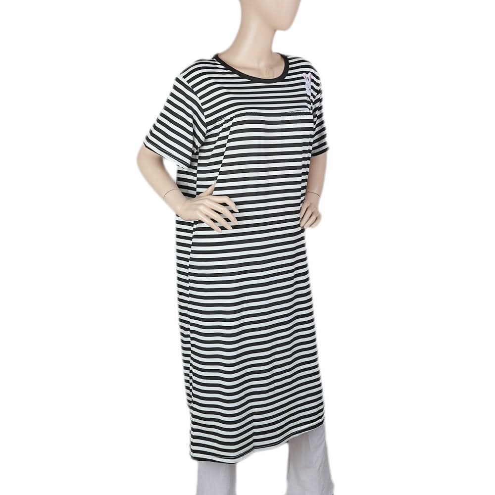 Women's Night Long T Shirt - Black, Women, Night Suit, Chase Value, Chase Value