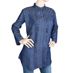 Women's Denim Kurti - Blue, Women's Fashion, Chase Value, Chase Value