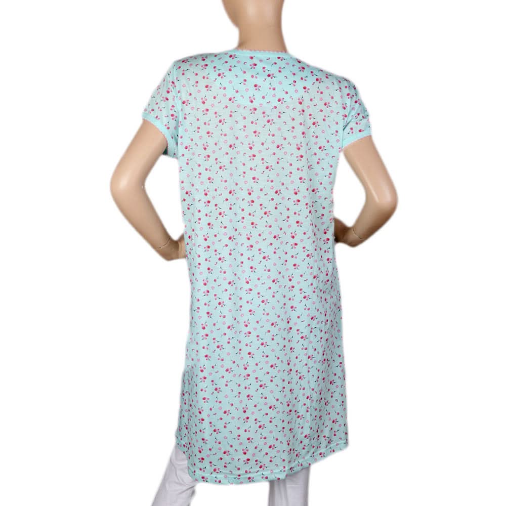Women's Long Nighty - Cyan, Women, Night Suit, Chase Value, Chase Value