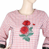 Women's Embroidered Kurti - Red, Women, Ready Kurtis, Chase Value, Chase Value