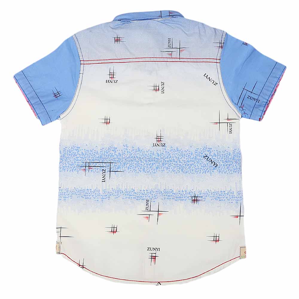 Boys Half Sleeves Printed Shirt - Blue, Kids, Boys Shirts, Chase Value, Chase Value