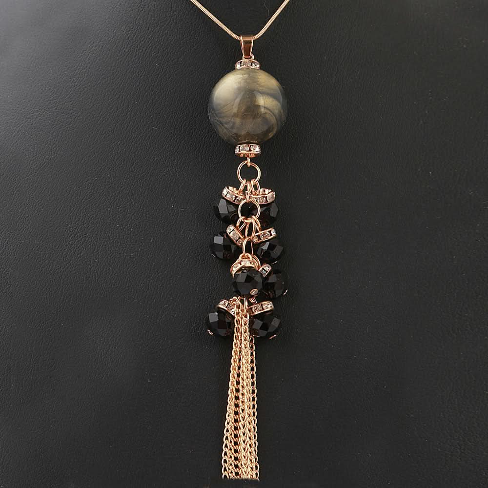Women's Beads Long Mala - Black, Women, Chains & Lockets, Chase Value, Chase Value