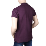 Men's Half Sleeves T-Shirt - Dark Purple, Men, T-Shirts And Polos, Chase Value, Chase Value