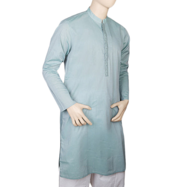 Eminent Embroidered Trim Fit Kurta For Men - Green, Men, Kurtas, Chase Value, Chase Value