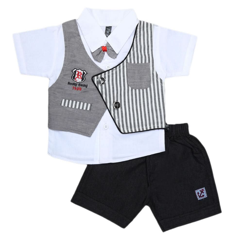 Newborn Boys Suits 2Pcs - Grey, Kids, NB Boys Sets And Suits, Chase Value, Chase Value