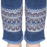 Women's Embroidery Denim Pant - Blue, Women, Pants & Tights, Chase Value, Chase Value