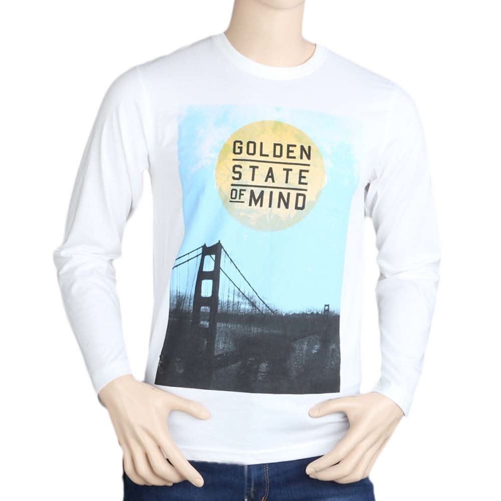 Men's Full Sleeves T Shirt - White, Men, T-Shirts And Polos, Chase Value, Chase Value