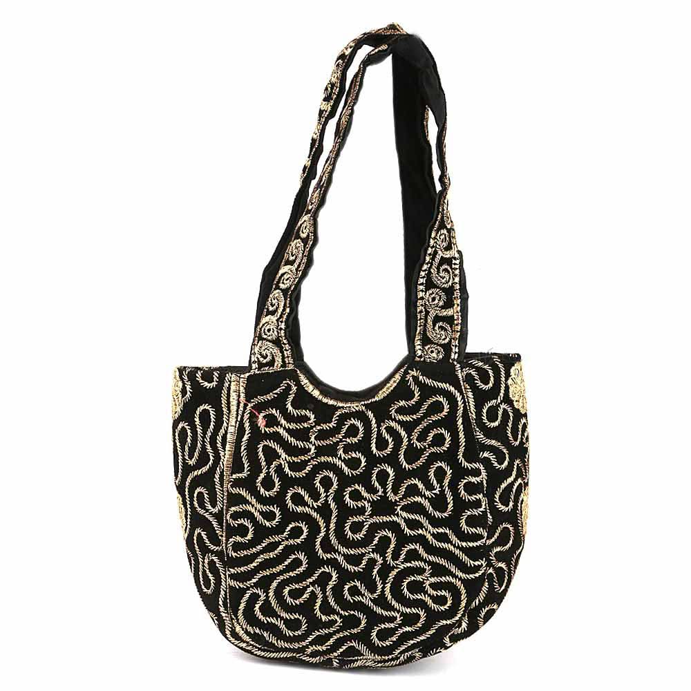 Women's Embroidered Shoulder Handbag - Golden, Women's Handbags, Chase Value, Chase Value