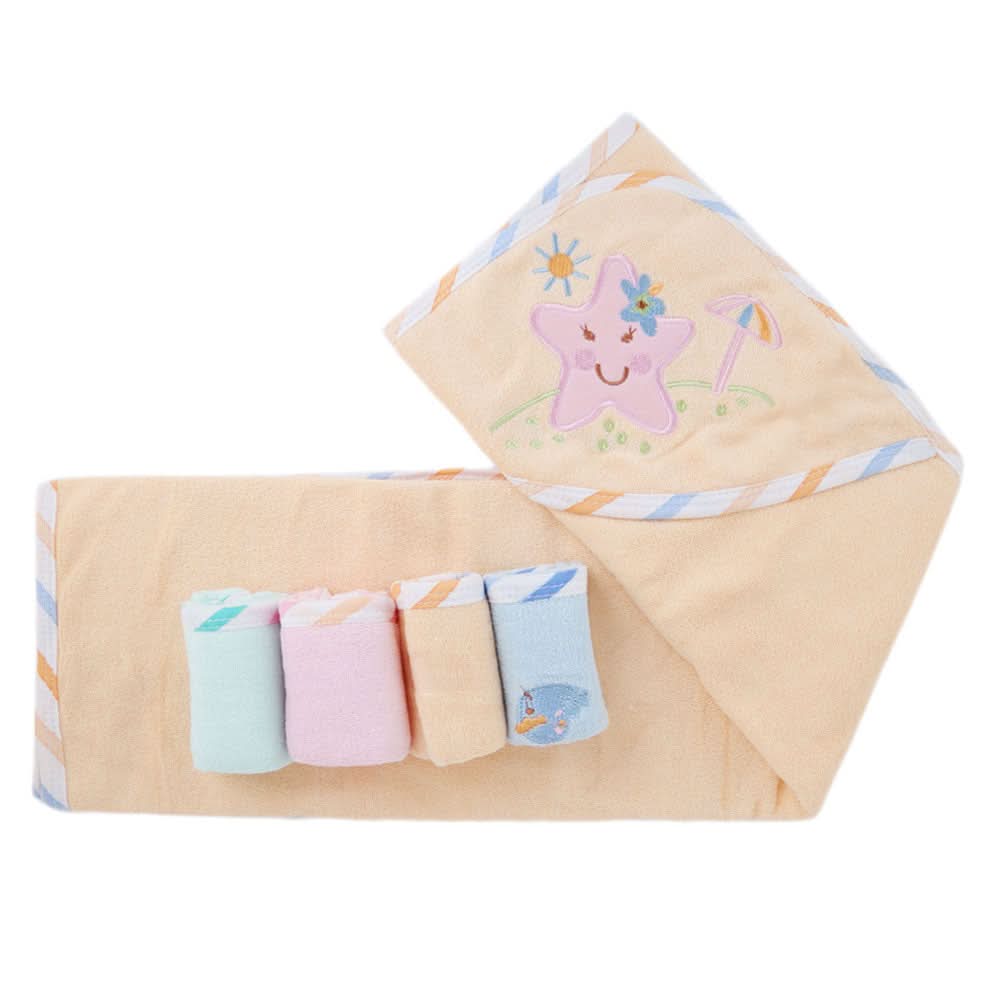 Newborn Gift Set 5 Pcs - Peach, Kids, NB Girls Sets And Suits, Chase Value, Chase Value