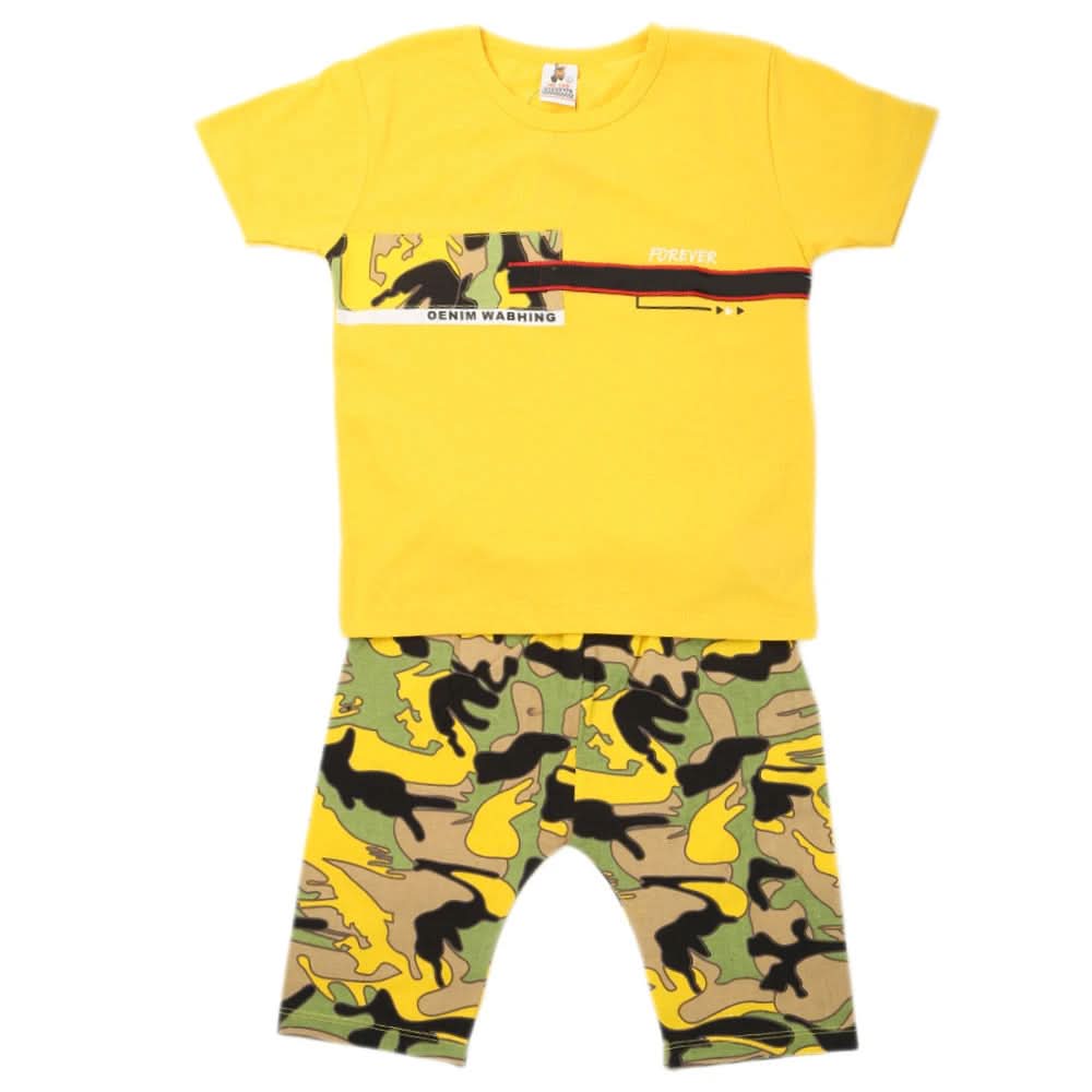 Boys Half Sleeves 2 Piece Suit - Yellow, Kids, Boys Sets And Suits, Chase Value, Chase Value