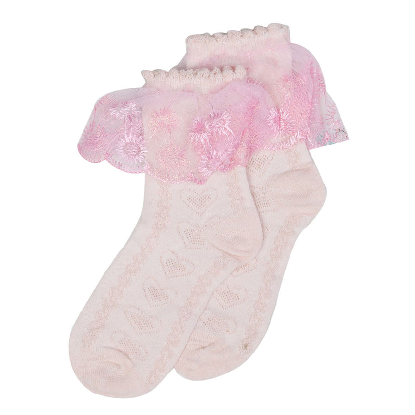 Girls Frill Socks - Tea Pink, Kids, Girls Socks, Chase Value, Chase Value