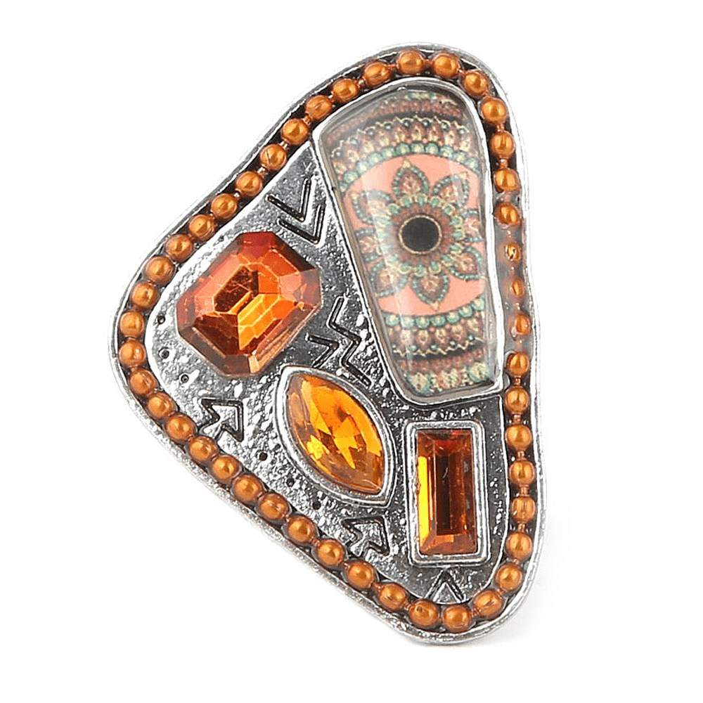 Women's Fancy Stone Ring - Mustard - test-store-for-chase-value