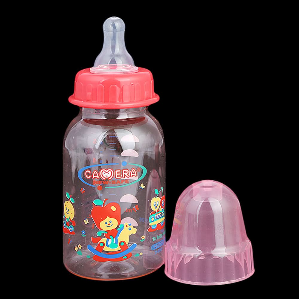 Camera Decorated Feeding Bottle 150ml/5oz - Pink, Kids, Feeding Supplies, Chase Value, Chase Value