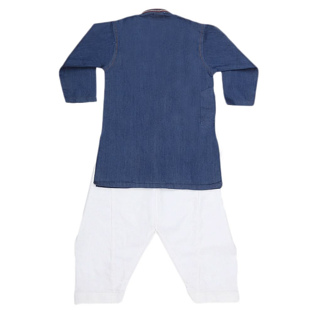 Boys Denim Kurta Shalwar - Blue, Kids, Boys Shalwar Kameez, Chase Value, Chase Value