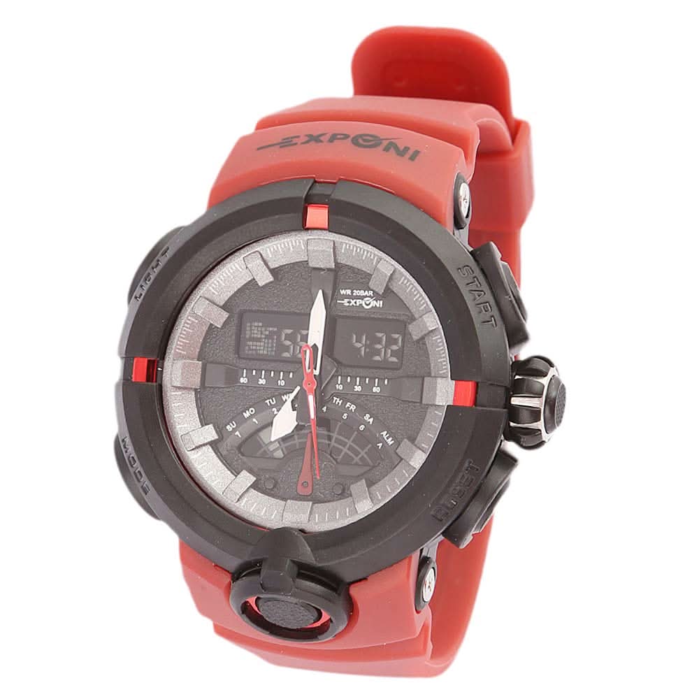 Men's Wrist Watch - Red, Men, Watches, Chase Value, Chase Value