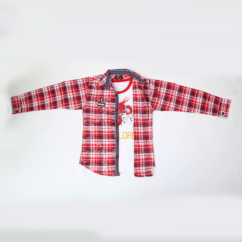 Boys Casual Shirt Full Sleeves - Red, Kids, Boys Shirts, Chase Value, Chase Value