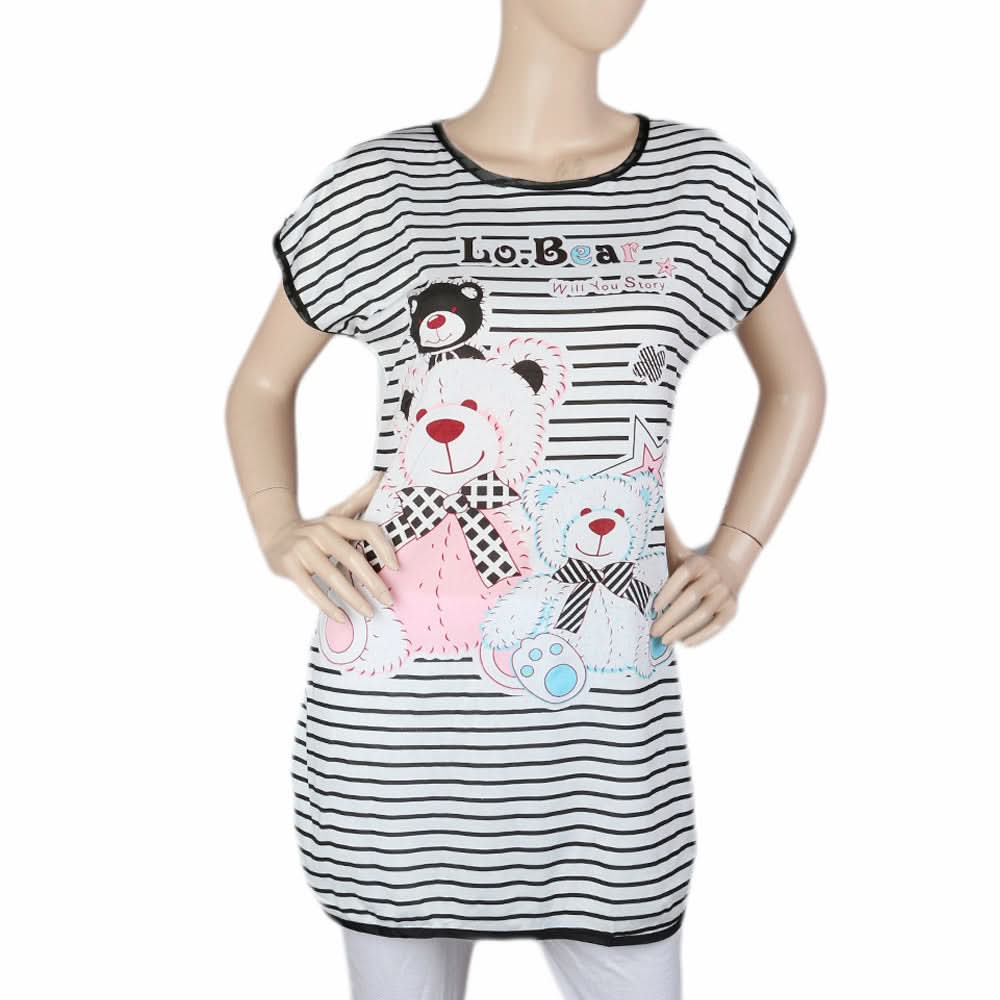 Women's Night T Shirt - Black, Women, Night Suit, Chase Value, Chase Value