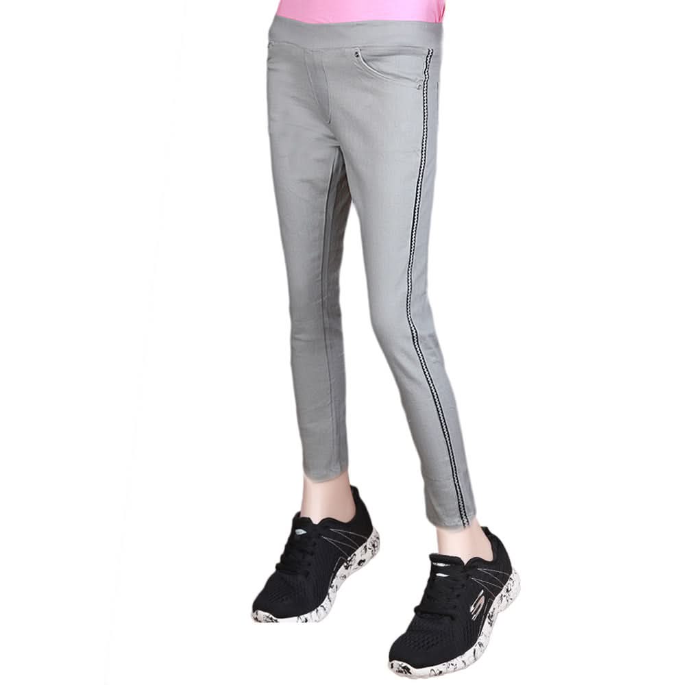 Women's Striped Jegging - Light Grey, Women, Pants & Tights, Chase Value, Chase Value