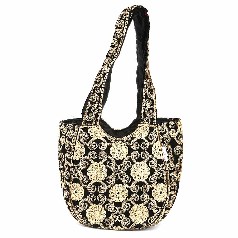 Women's Embroidered Shoulder Handbag - Golden, Women's Handbags, Chase Value, Chase Value