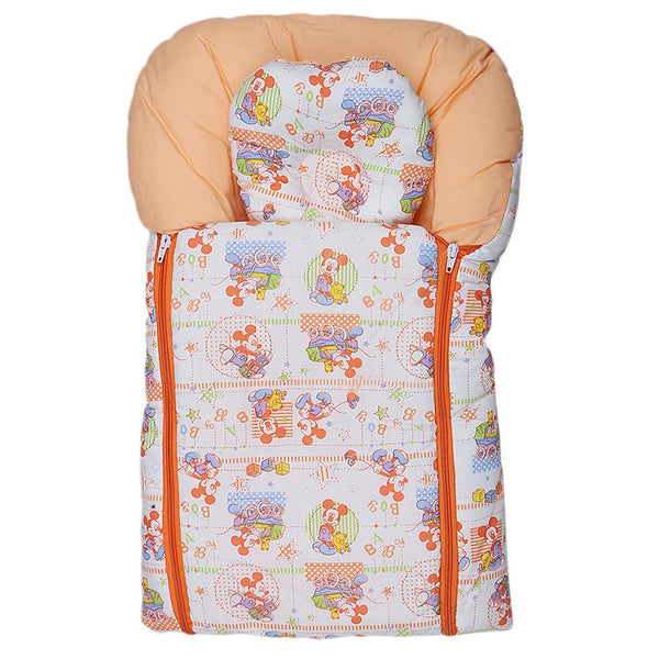 Newborn Sleeping Bag With Pillow - White - Peach, Kids, Sleeping Bags, Chase Value, Chase Value