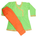 Girls Embroidered 2 Piece Suit - Green, Kids, Girls Sets And Suits, Chase Value, Chase Value