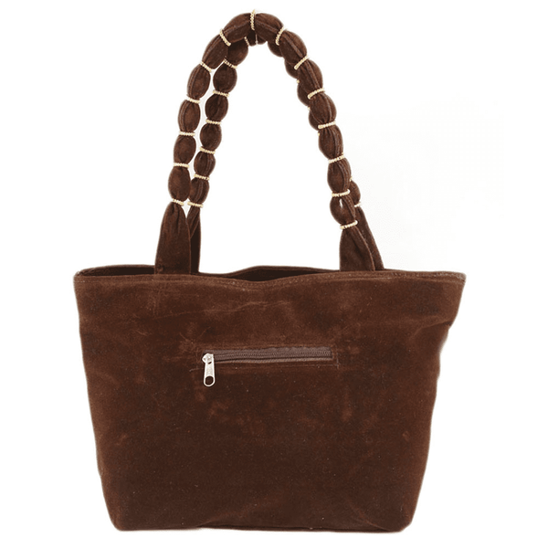 Women's Embroidery Handbag - Dark Brown - test-store-for-chase-value