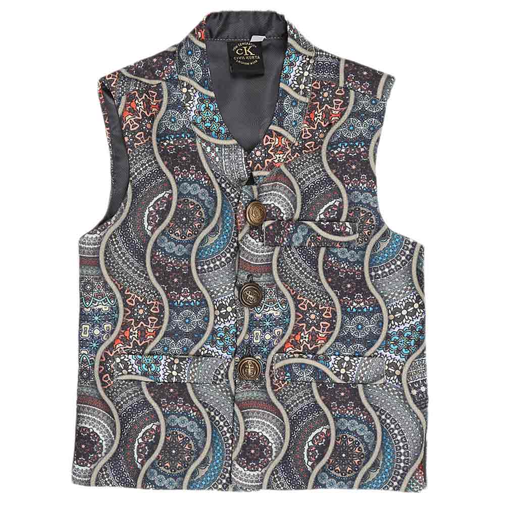 Boys Digital Waistcoat - Multi, Kids, Boys Waistcoats, Chase Value, Chase Value