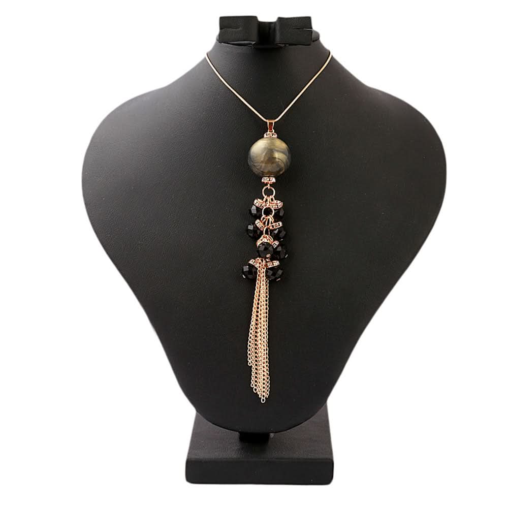 Women's Beads Long Mala - Black, Women, Chains & Lockets, Chase Value, Chase Value