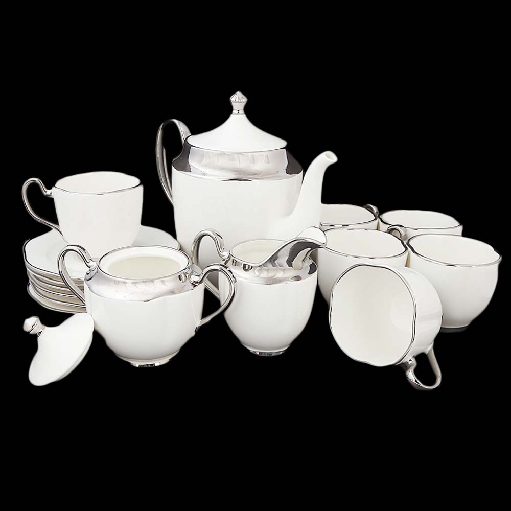 Royal Tea Set 17 Pcs - Silver, Home & Lifestyle, Serving And Dining, Chase Value, Chase Value