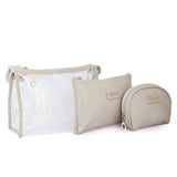 Women's Makeup Pouch 3 Pcs - Grey, Makeup Tools and Accessories, Chase Value, Chase Value