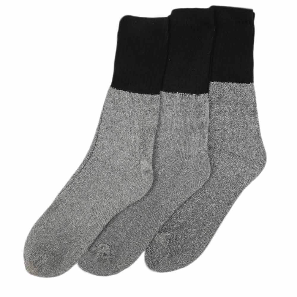Men's Socks 3 Pcs - Black-Grey, Men, Mens Socks, Chase Value, Chase Value