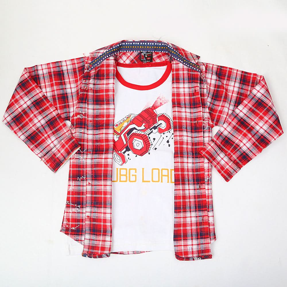 Boys Casual Shirt Full Sleeves - Red, Kids, Boys Shirts, Chase Value, Chase Value