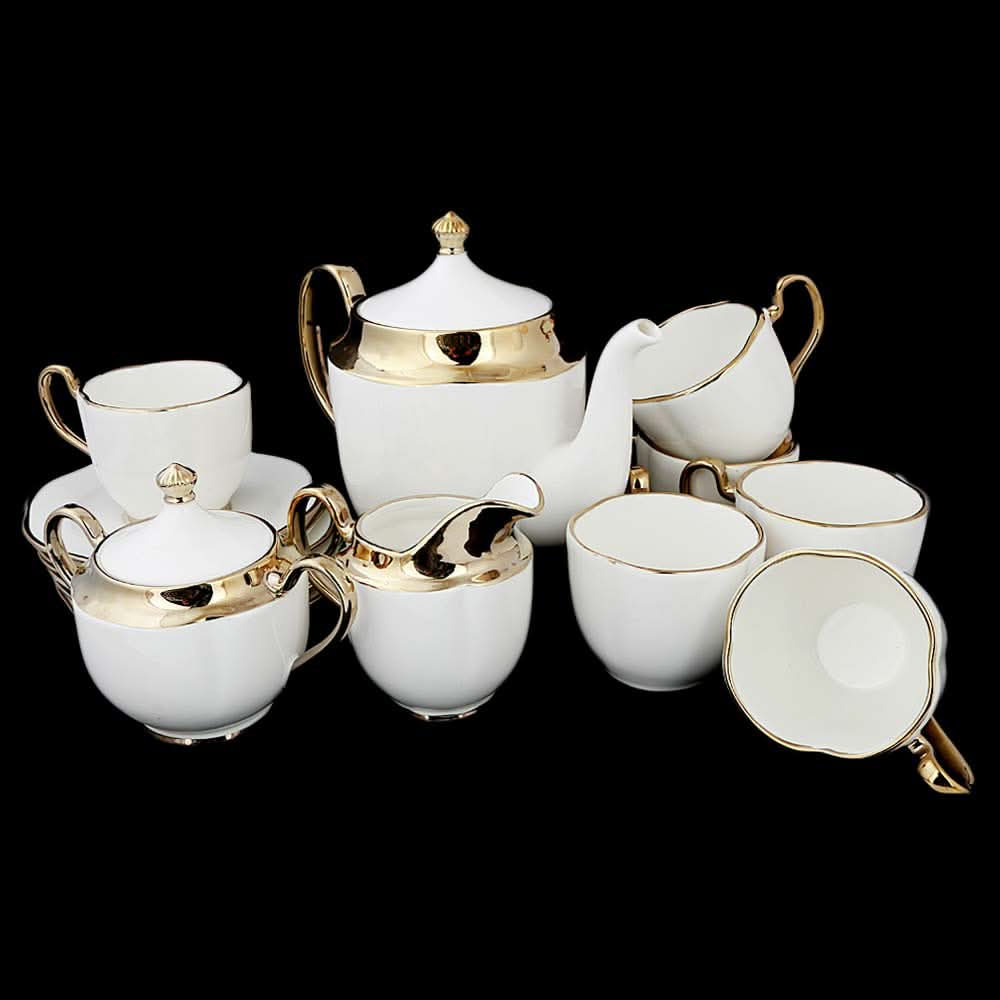 Royal Tea Set 17 Pcs - Golden, Home & Lifestyle, Serving And Dining, Chase Value, Chase Value