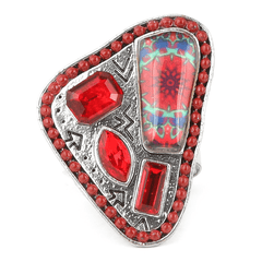 Women's Fancy Stone Ring - Red - test-store-for-chase-value