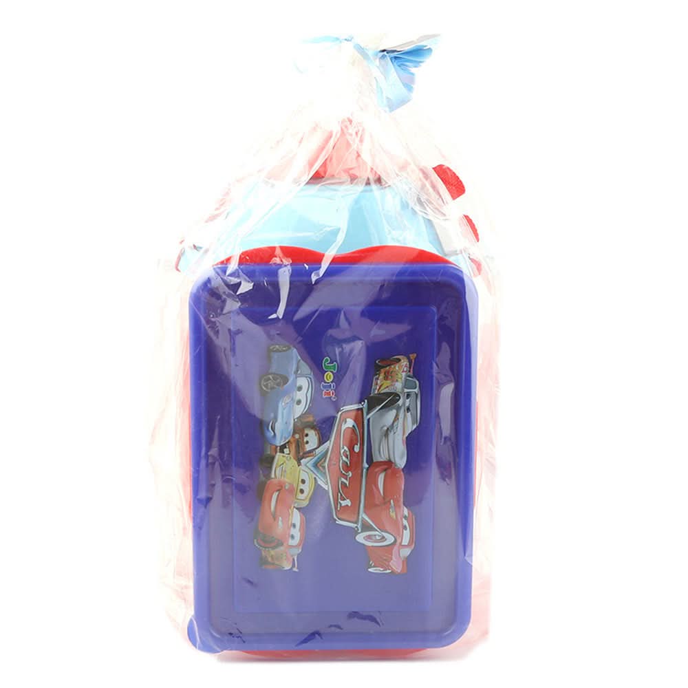 School Water Bottle With Lunch Box Blue & Red - 1100 ML - test-store-for-chase-value