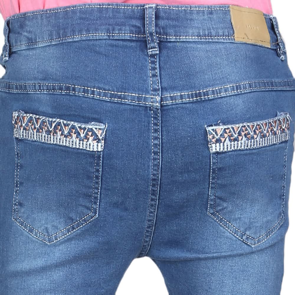 Women's Embroidery Denim Pant - Blue, Women, Pants & Tights, Chase Value, Chase Value